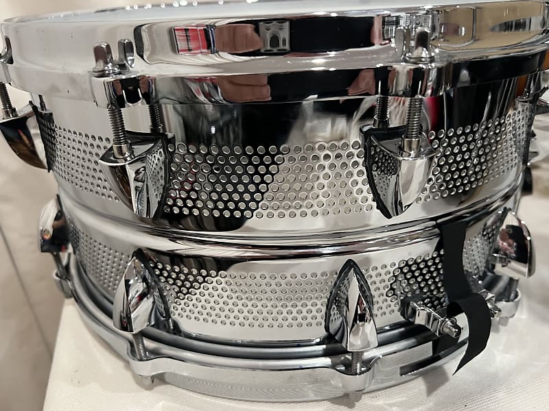 OCDP NAMM show 14×6.5 OCDP 6.5x14 15 Ply Vented Maple Snare Drum Black USED