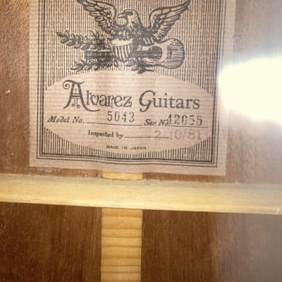 Alvarez 5043  1981 Vintage Guitar image 3