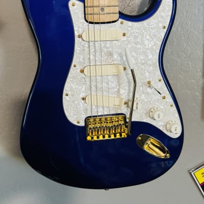 1996 Fender Stratocaster MIM w/EMG DG20 David Gilmour Loaded pickguard - Midnight Blue image 5