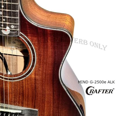 New! Crafter MIND G-2500e ALK DL Orchestra Cutaway all Solid acacia koa electronics acoustic guitar image 8
