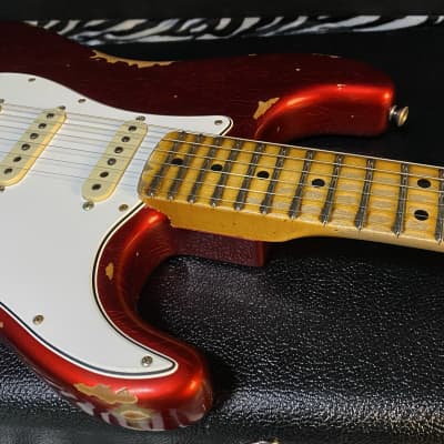 2023 Fender Custom Shop 69 Heavy Relic Stratocaster - Handwound PU's - Authorized Dealer - Aged Candy Apple Red - Only 7.5 lbs - Owned by Frank Hannon of Tesla image 9