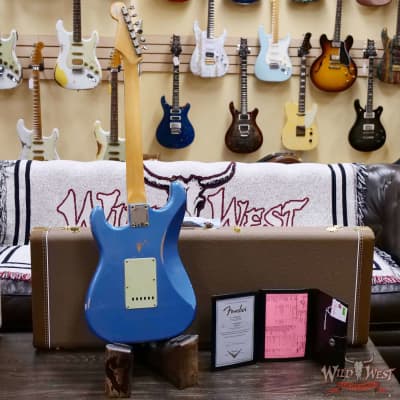 Fender Custom Shop 1962 Stratocaster Hand-Wound Pickups AAA Dark Rosewood Slab Board Relic Lake Placid Blue 7.65 LBS image 10