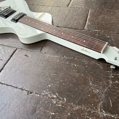 Asher Lap Steel with Certano Palm Benders - White image 16