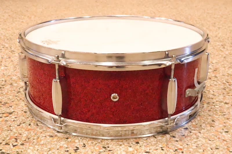 Stewart 5.5x14" Snare Drum Red Sparkle Vintage 1970's MIJ image 1