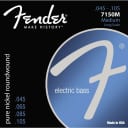 Fender 7150 Bass Strings, Pure Nickel, Roundwound, Long Scale, 7150M .045-.105 Gauges, (4) Standard