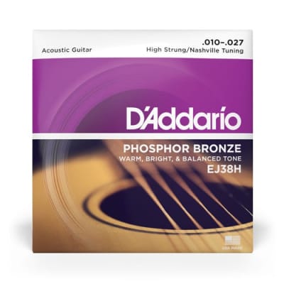 D’Addario EJ38H High Strung/Nashville Tuning String Set (10-27) for sale