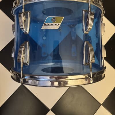 Ludwig 9x13" Vistalite Acrylic Mounted Tom 1970s - Blue image 2