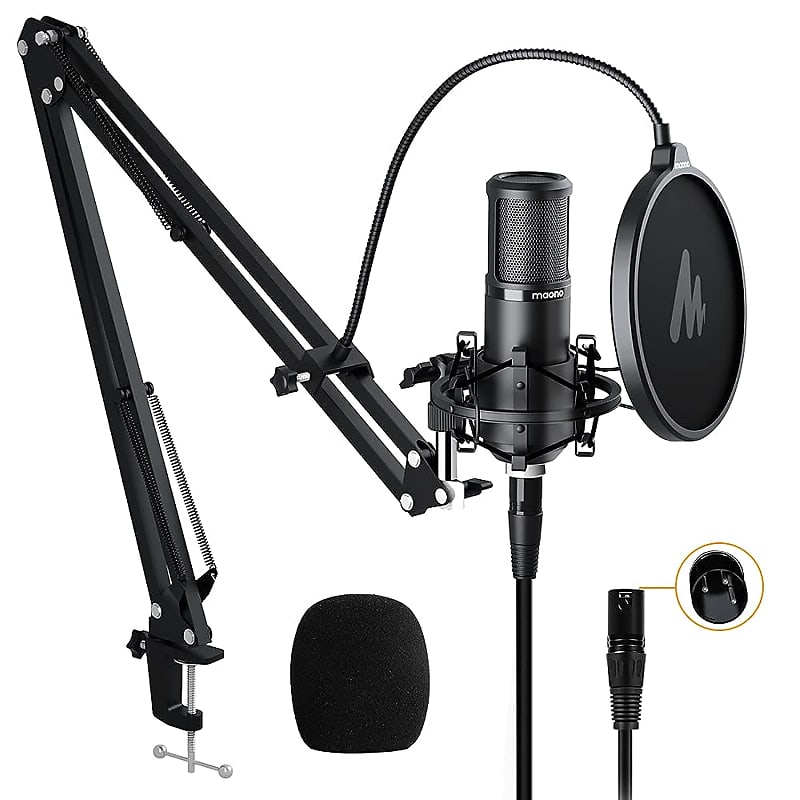 Microfone USB Kit Podcast r Estúdio Profissional