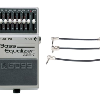 Boss GEB-7 7-Band Graphic Bass Equalizer + Gator Patch Cable 3 Pack for sale