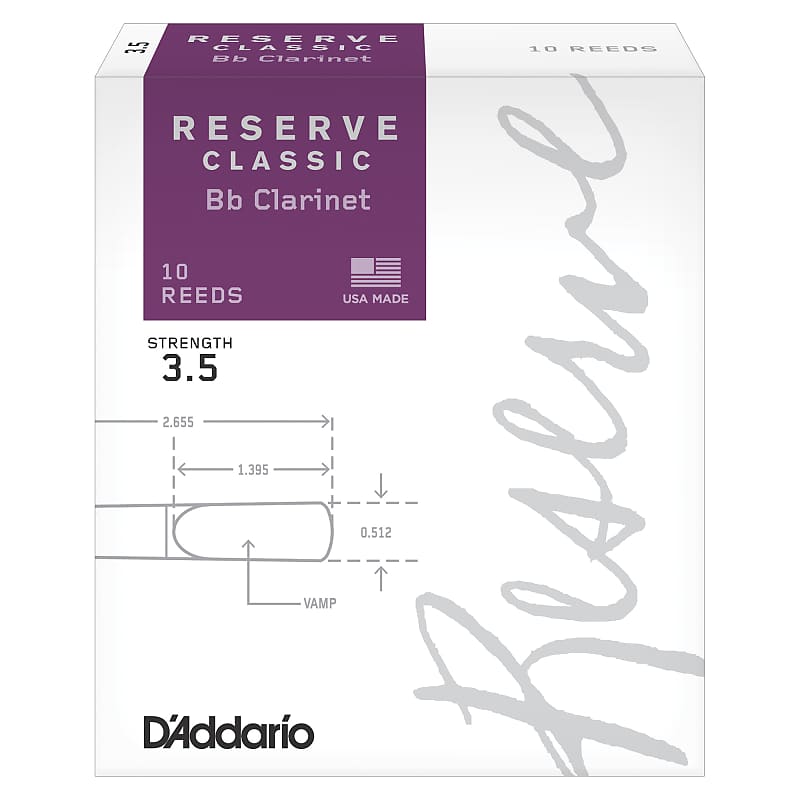 Clarinet 3.5 Reserve Classic Pack of 10 Reeds image 1