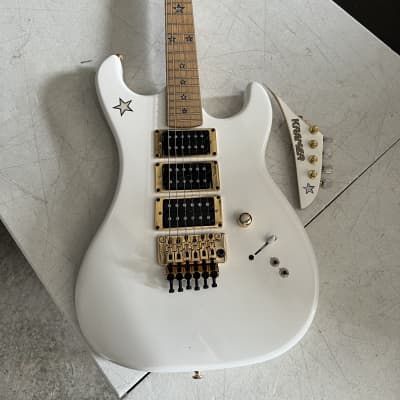 Kramer  Jersey Star Electric Guitar Antique White, headstock broken, u fix it, as is image 2