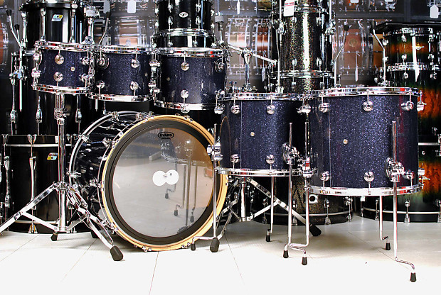 Used DW Performance Series 6pc Drum Set Indigo Blue w Stands