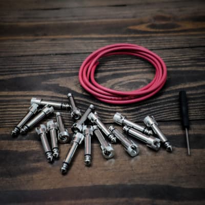 Lincoln LINKS SOLDERLESS / DIY Pedalboard Cable Kit - 8FT / 8 PLUGS / Red image 8