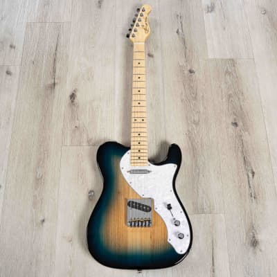 Mint G&L USA Limited Run ASAT Classic Alnico Thinline Guitar, No F-Hole, Mako Blue image 3
