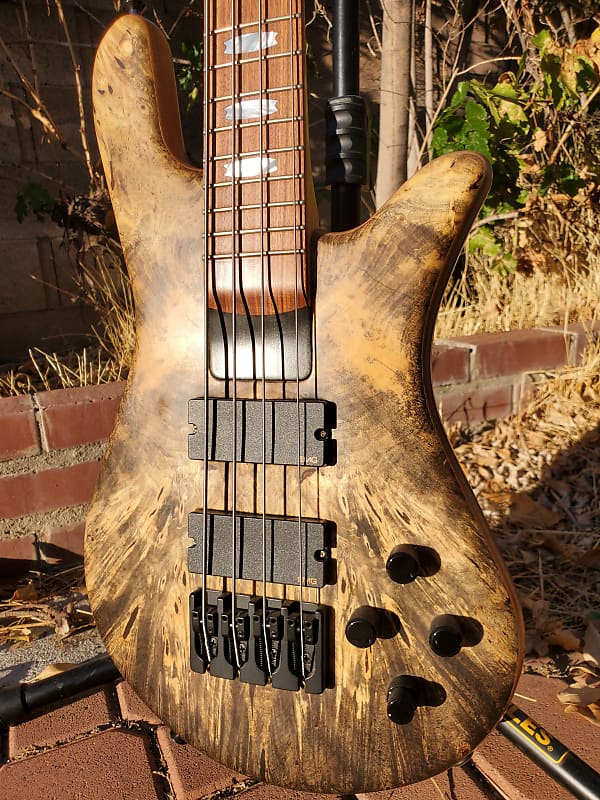 Spector NS-4H2 (NS4H2) Buckeye Burl Maple Bass Guitar with Hardcase