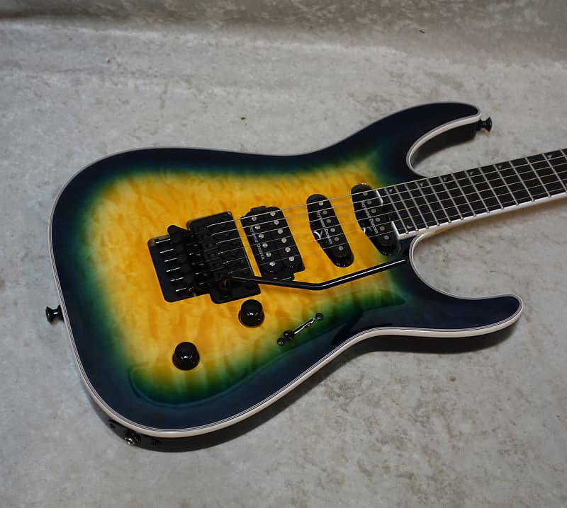 Jackson Pro Plus Series Soloist SLA3Q guitar in Amber Blue Burst 2313 image 1