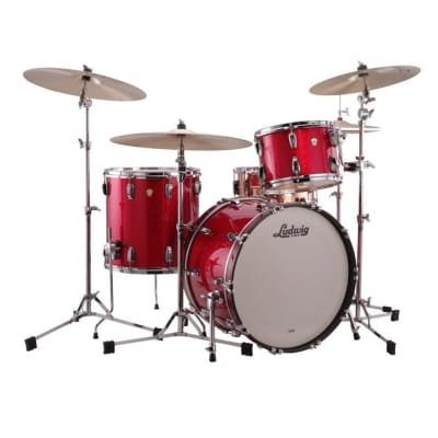 Ludwig Classic Maple Fab Drum Set Red Sparkle image 4