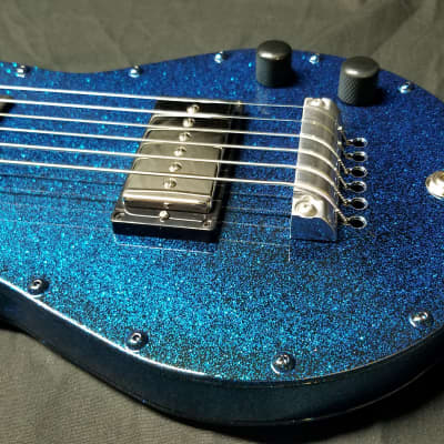 Fouke Industrial Guitars - Aluminum Lap Steel Magnum Blue Sparkle image 7