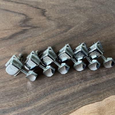 Fender F Logo Tuner Set Vintage Late 60s-70s - Nickel image 2