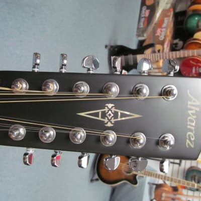 Alvarez AD60-12CEBK Black Acoustic Electric 12-String Guitar image 3