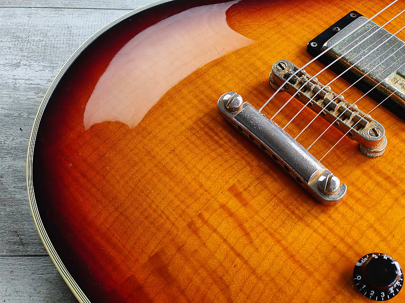 Burny バーニー LS-135 1997 Burny Japan LS-135 Single Cutaway (Flamed Brown