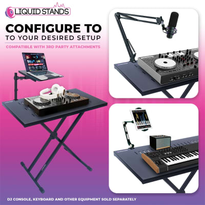 Liquid Stands Expandable X Style Keyboard Stand & DJ Table Stand Portable Audio Mixer Stand image 7