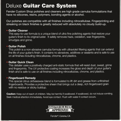 Fender Custom Shop Deluxe Guitar Care System, 4 Pack, Black image 4