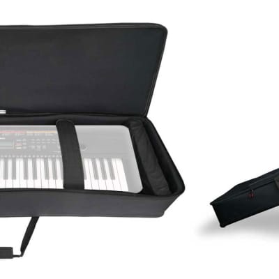 Rockville 61 Key Keyboard Case w/ Wheels +Trolley Handle For Yamaha PSR-E263