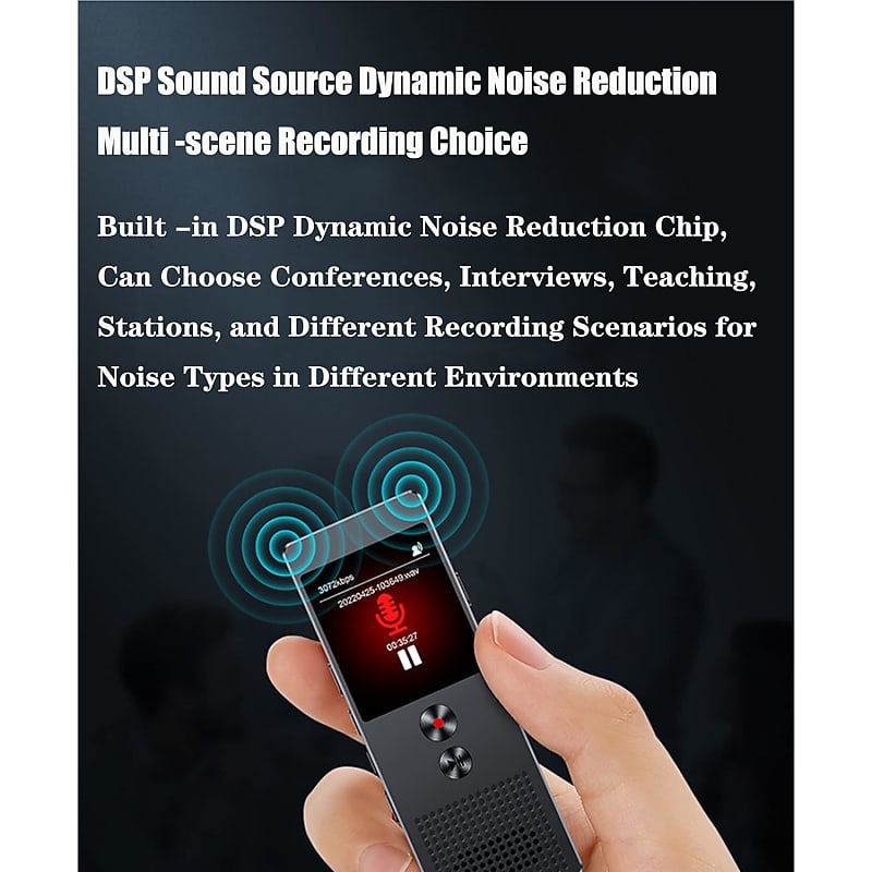 32GB Digital Voice Activated Recorder: Portable Tape Recorder with