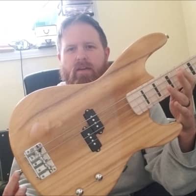 Glarry GP Electric Bass Guitar Without Pickguard Burlywood image 8