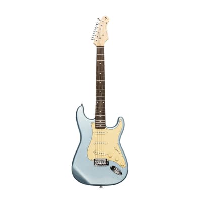 Stagg Solid Body S-Type Electric Guitar - Ice Blue Metallic - SES-30 IBM image 5