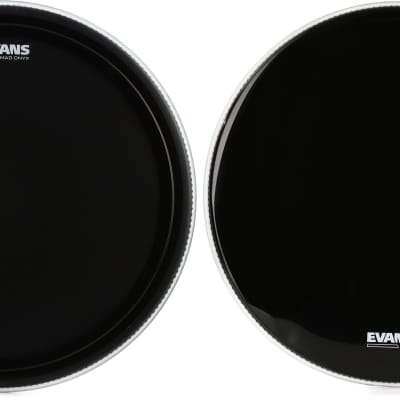 Evans EMAD Onyx Series Bass Drumhead - 24 inch  Bundle with Evans EQ3 Resonant Black Bass Drumhead - 24 inch - With Port Hole image 1