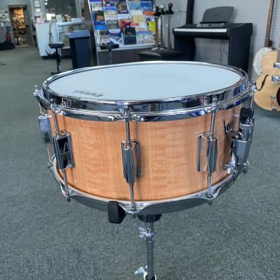 Handmade Unbranded Maple Stave Snare Drum 6.5x14 2022 Natural image 2