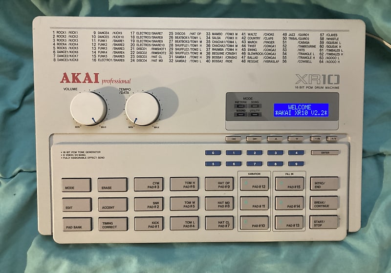 Akai XR10 drum machine refurbished w/ new display