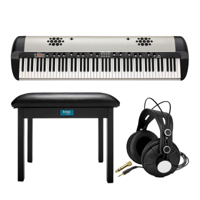 Korg SV-288S Stage Vintage 88-Key Piano with Internal Speaker System Bundle with Knox Headphones and Flip-Top Bench (3 Items)