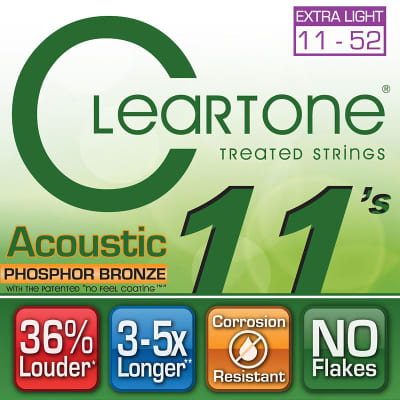 Cleartone Extra-Light Gauge Coated Acoustic Strings