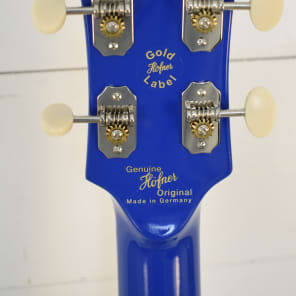 2013 Hofner Bass GL-VB-60-R Gold Label German  Lefty Blue with OHSC #6037 image 4