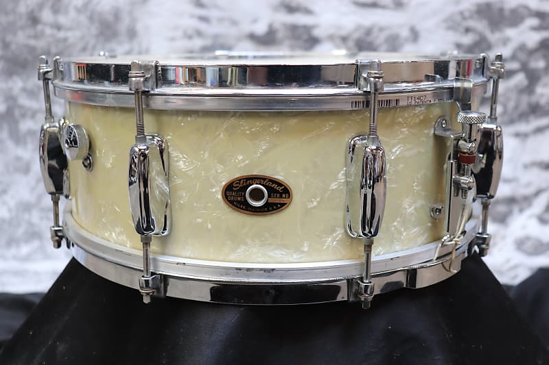 Slingerland 55x14 Snare Drum 1960s White Marine Pearl Reverb 