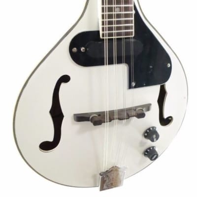 Stagg Model M50E/WH Gloss White Acoustic/Electric A-style Mandolin image 2