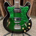 Custom Kraft DLX Greenburst Semi-hollowbody Electric Guitar