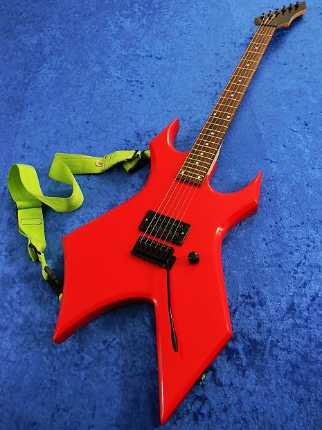 BC RIch Warlock Custom Red Body Rave Style Neck Bronze Single Pickup Guitar