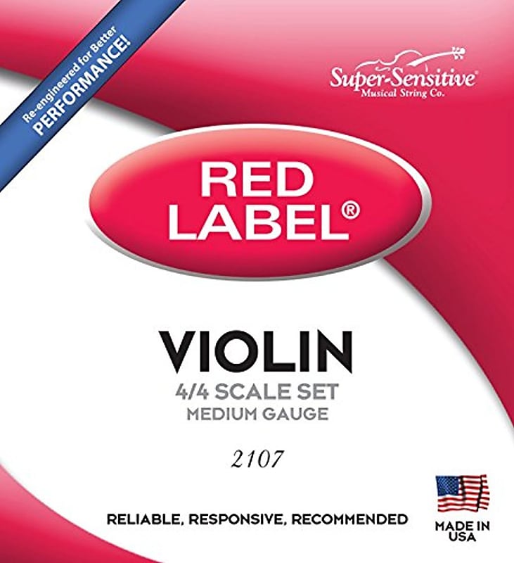 Super-Sensitive 2107 Red Label 4/4 Size Violin Strings image 1