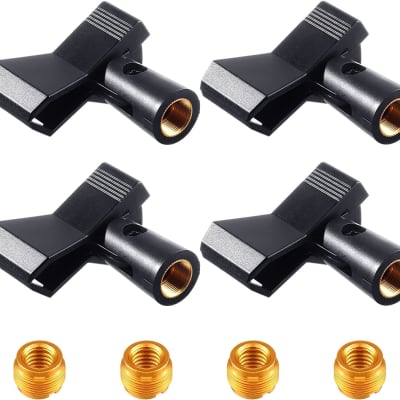 4 Pieces Universal Microphone Clip Holder With 5/8 Inch Male