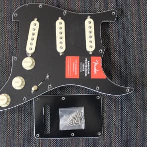 Fender American Professional Strat V-Mod Loaded Pickguard - USA Stratocaster SSS - Black image 1