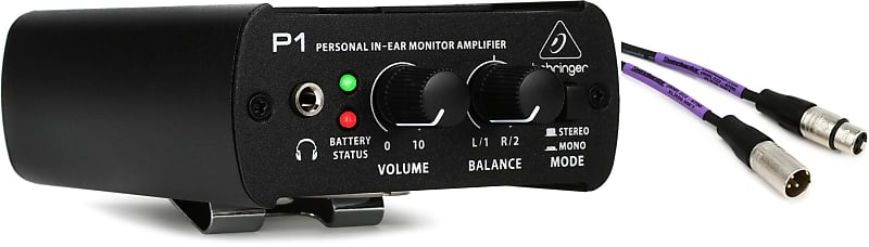 Behringer Powerplay P1 Personal In-ear Monitor Amplifier  Bundle with Pro Co EXM-50 Excellines Microphone Cable - 50 foot image 1