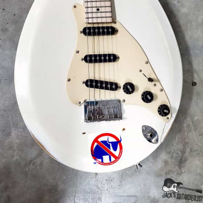 Jack's Guitarcheology "The Stratocrapper" Toilet Seat Electric Guitar (2021, Oly. White Relic) image 7