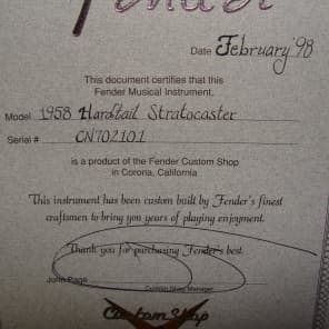 Fender Custom Shop Stratocaster 1958 Reissue Hardtail image 14