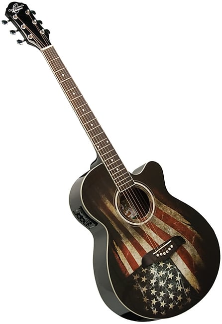 Oscar Schmidt OG10CEFLAG Concert Cutaway Spruce Top Mahogany Neck 6-String Acoustic-Electric Guitar image 1