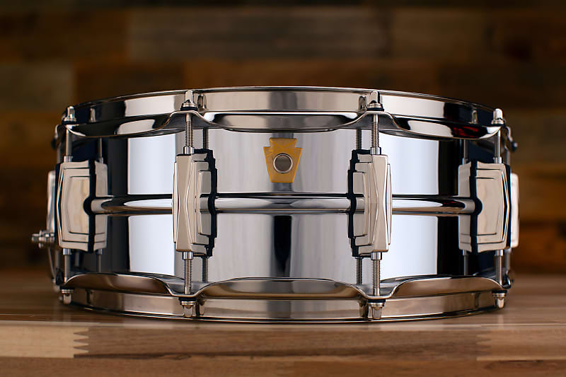 LUDWIG 14 X 5 LB400BN SUPER SERIES CHROME ON BRASS SNARE DRUM