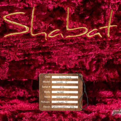 Shabat Tiger 5 String J-Bass w/ Maple Neck – Seafoam Green Over 3TSB image 11